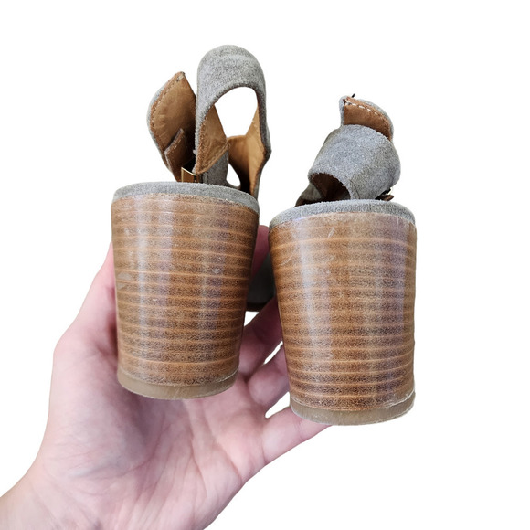 Alberto Fermani US Size 6.5 EU Size 37 Suede Open Toe Heels - Picture 5 of 8